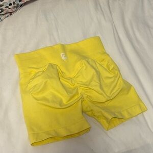 First health apparel yellow gym shorts